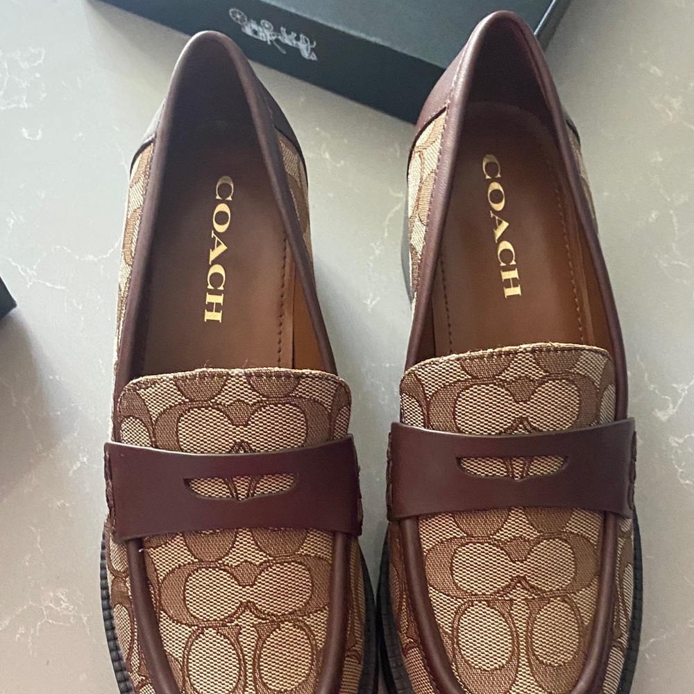 Coach Brown Patterned Loafers - Picture 4 of 5